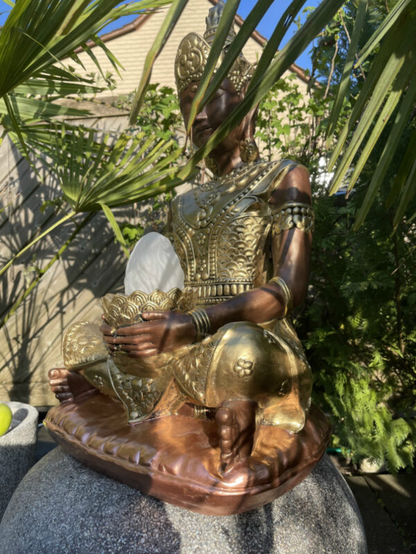 Gartenfigur Buddha beleuchtet, mit Schale und Lampe, H: 78 cm 6