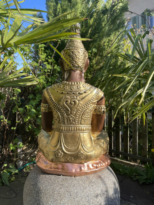 Gartenfigur Buddha beleuchtet, mit Schale und Lampe, H: 78 cm 4