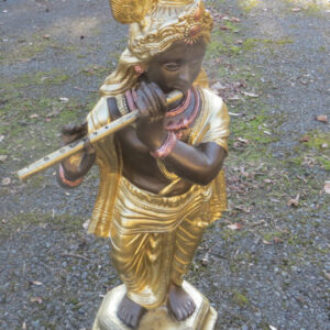 Grosse Buddha Statue Garten, Flötenspieler, 83 cm hoch