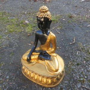 Buddha Figur Tempelwächter mit Bhumisparsha Mudra, H: 33cm 1