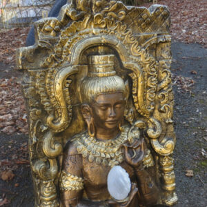 Grosse Buddha Figur, Brustbild-Relief, beleuchtet, 100 cm hoch