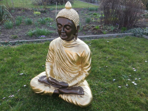 Buddha Statue sitzend für Gartendeko und Innendeko, H: 78 cm 2