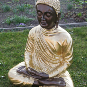 Buddha Statue sitzend für Gartendeko und Innendeko, H: 78 cm
