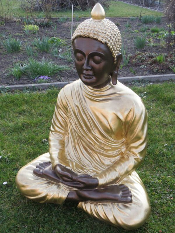 Buddha Statue sitzend für Gartendeko und Innendeko, H: 78 cm