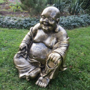 Glücksbuddha in Gold, sitzend, 59 cm hoch 1