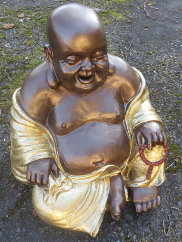 Lachender Buddha, sitzend, 43 cm hoch