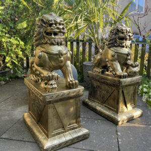 Gartenfiguren chinesische Wächterlöwen, 2 Stück, 83 cm hoch 1