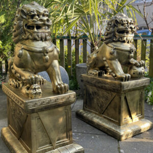 Gartenfiguren chinesische Wächterlöwen, 2 Stück, 83 cm hoch 4