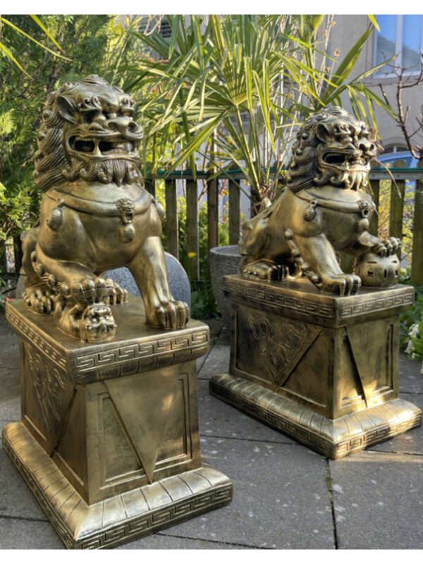 Gartenfiguren chinesische Wächterlöwen, 2 Stück, 83 cm hoch 5