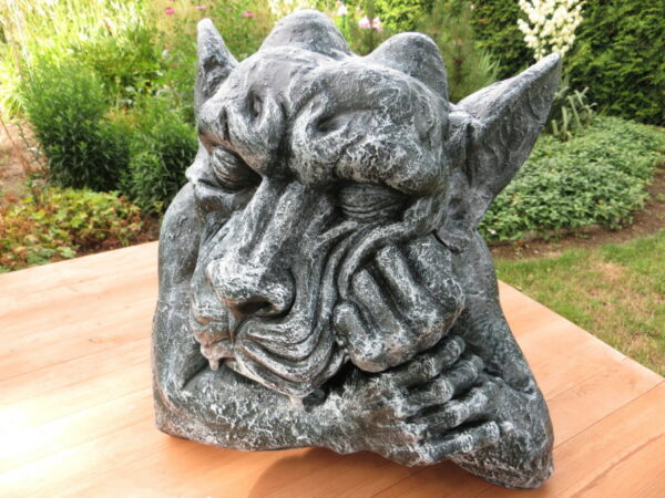 Gargoyle Kopf Deko für Garten, 40 cm hoch 2