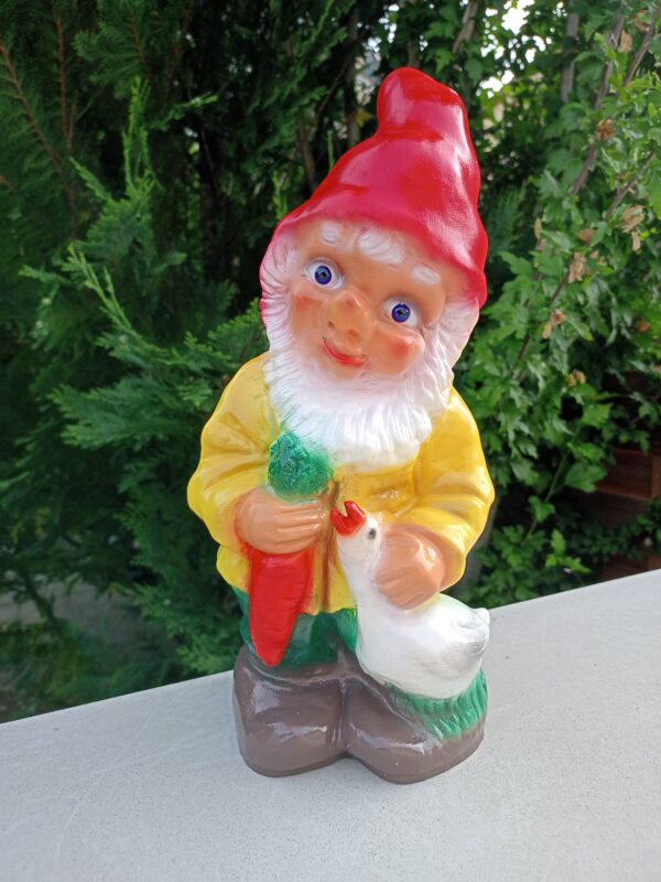 Deko-Gartenzwerg mit Gans, 35 cm hoch