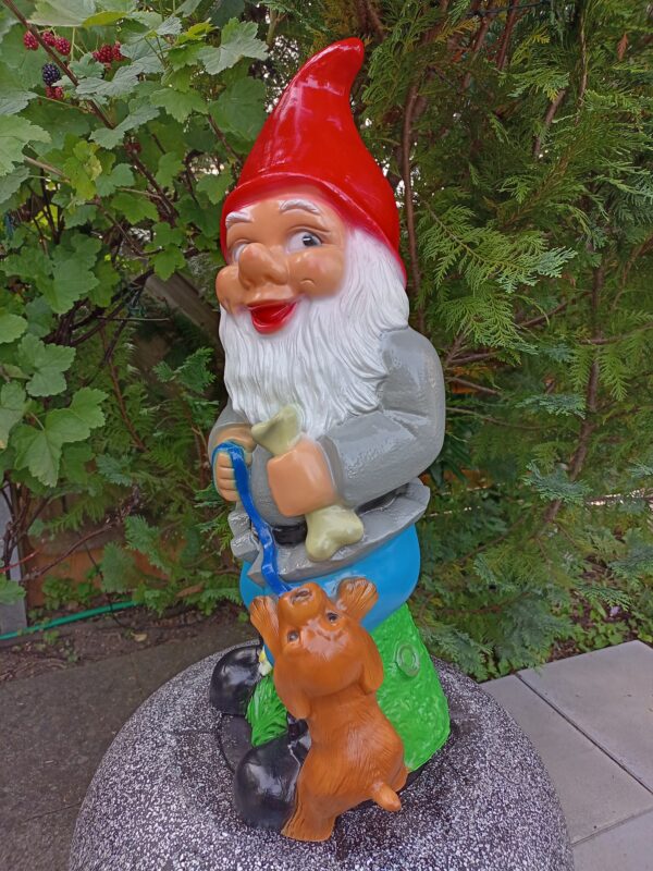 Grosser Deko-Gartenzwerg mit Hund, 70 cm hoch 7