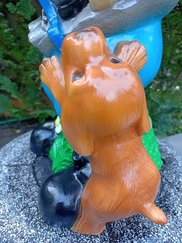 Grosser Deko-Gartenzwerg mit Hund, 70 cm hoch 12