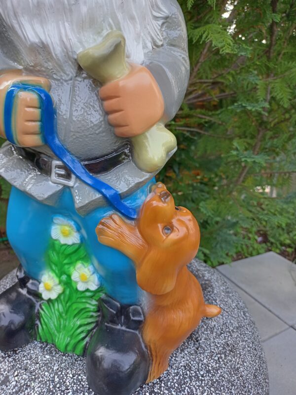 Grosser Deko-Gartenzwerg mit Hund, 70 cm hoch 11