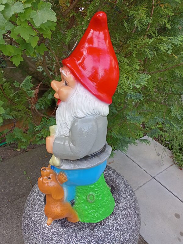 Grosser Deko-Gartenzwerg mit Hund, 70 cm hoch 9