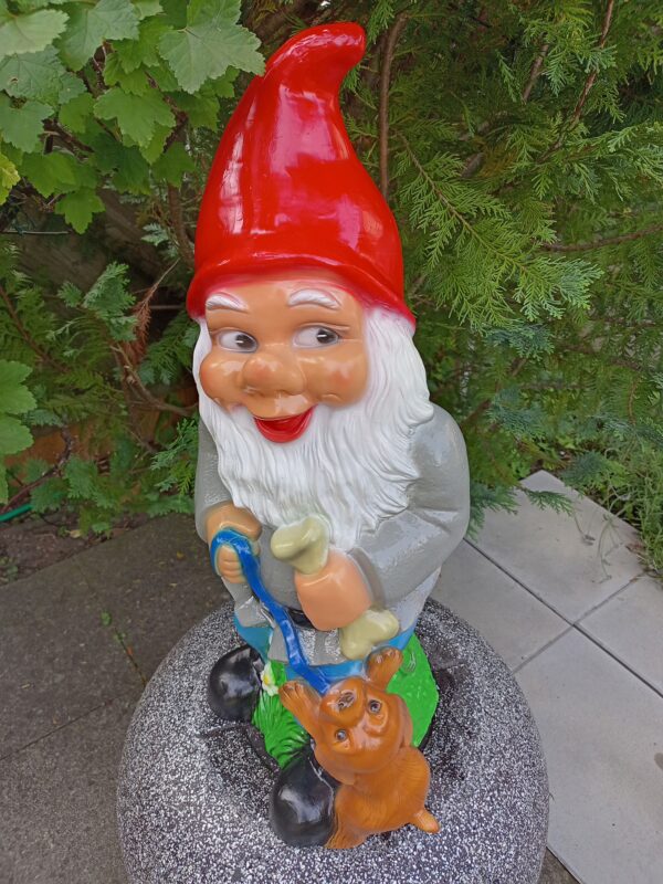 Grosser Deko-Gartenzwerg mit Hund, 70 cm hoch 13