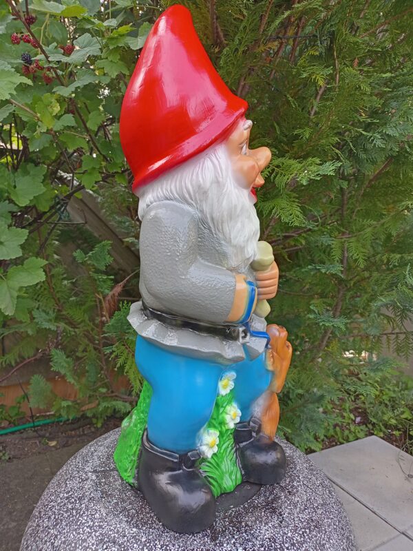 Grosser Deko-Gartenzwerg mit Hund, 70 cm hoch 5