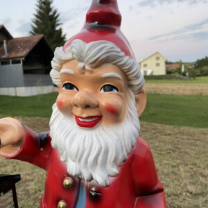 Grosser Gartenzwerg XXL beleuchtet, Laterne und Reh, H: 80cm 7