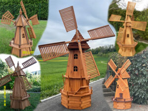 Sechs- und achteckige Windmühlen