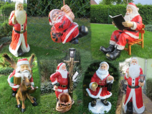 Weihnachsmänner von lebensgross bis klein