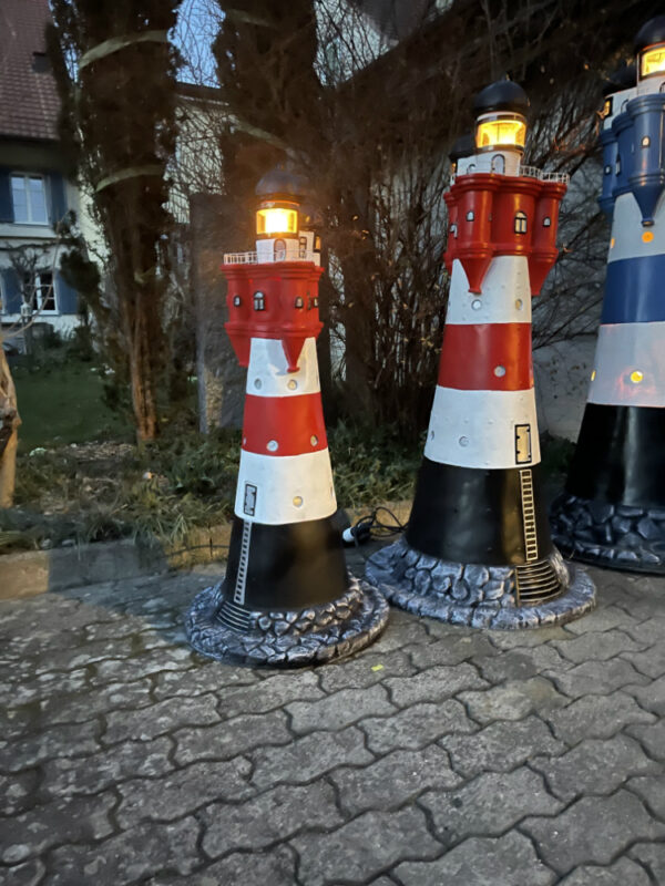 Leuchtturm Garten «Roter Sand», Rot-Weiss, KS, 140 cm hoch 9