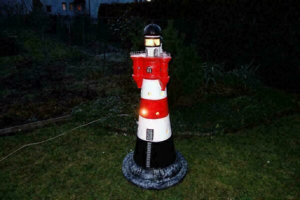 Garten Leuchtturm «Roter Sand», Rot-Weiss, GFK, 140 cm hoch 4