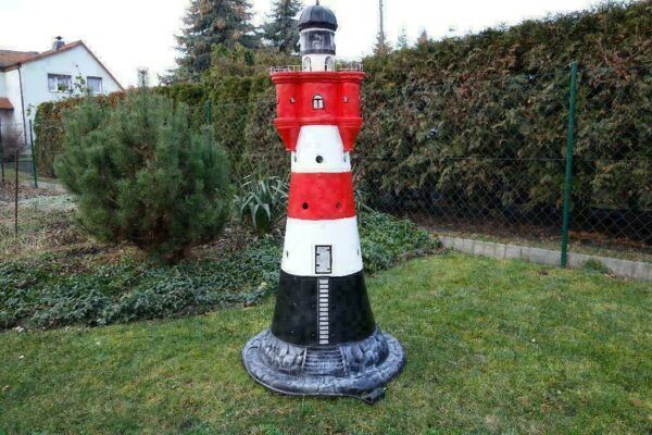 Garten Leuchtturm «Roter Sand», Rot-Weiss, GFK, 140 cm hoch 5