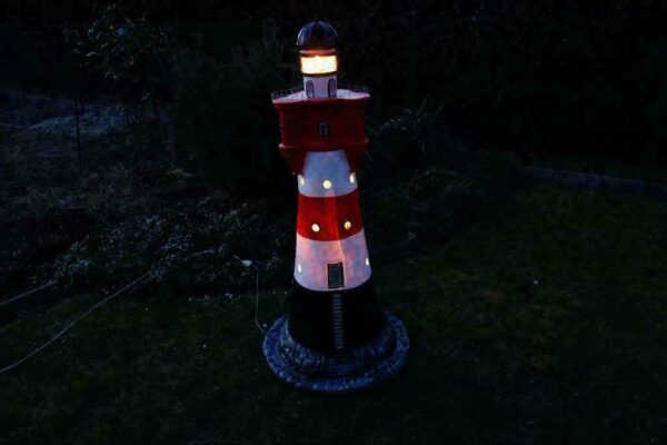 Garten Leuchtturm «Roter Sand», Rot-Weiss, GFK, 140 cm hoch 2