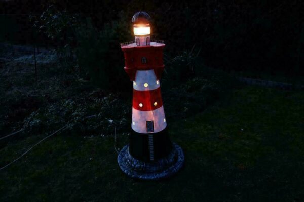 Garten Leuchtturm «Roter Sand», Rot-Weiss, GFK, 140 cm hoch 3