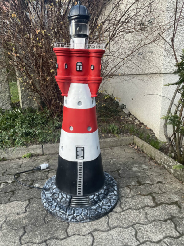 Leuchtturm Garten «Roter Sand», Rot-Weiss, KS, 140 cm hoch 2