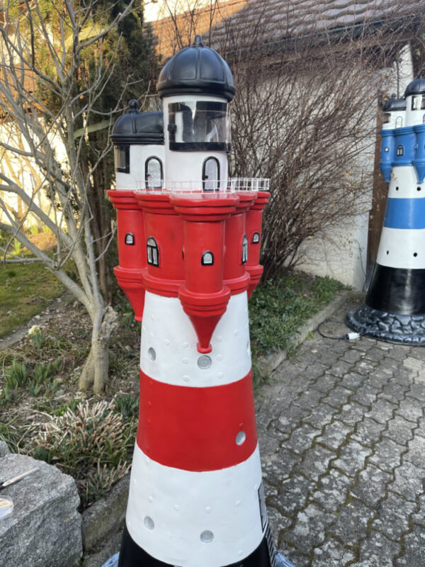 Leuchtturm Garten «Roter Sand», Rot-Weiss, KS, 140 cm hoch 4