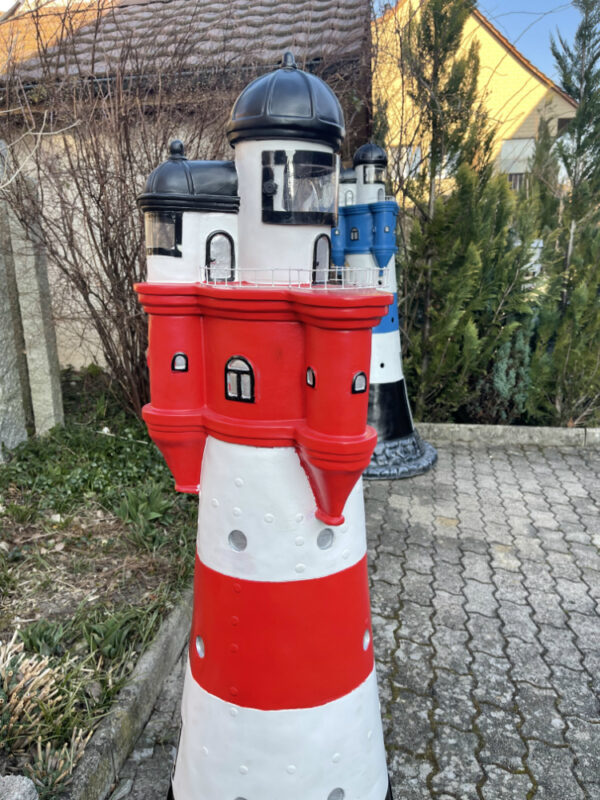 Leuchtturm Garten «Roter Sand», Rot-Weiss, KS, 140 cm hoch 3