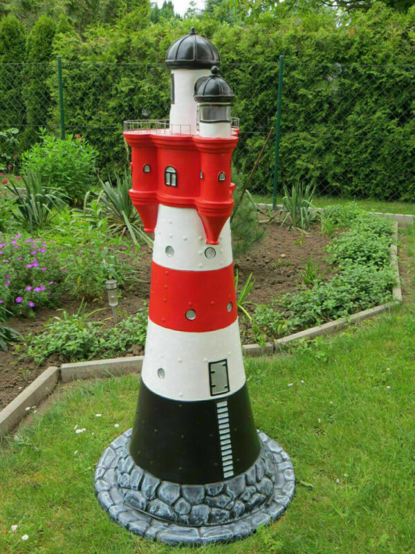 Leuchtturm XXL «Roter Sand», Kunststein, Rot-Weiss, H:183 cm 4