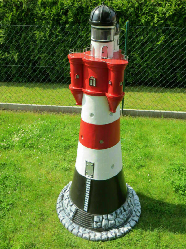 Leuchtturm XXL «Roter Sand», Kunststein, Rot-Weiss, H:183 cm 6