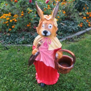 Osterhasen-Dame mit Korb und Schirm, 70 cm hoch 2