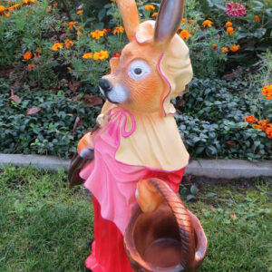 Osterhasen-Dame mit Korb und Schirm, 70 cm hoch 4
