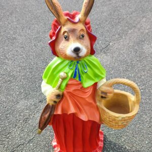 Osterhäsin mit leerem mit Korb und Schirm, 70 cm hoch 1