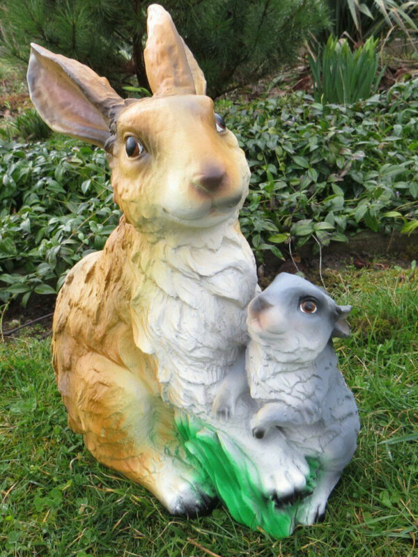 Hase mit Jungem für Ostern, 40 cm hoch 2