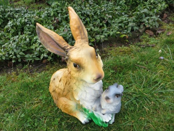 Hase mit Jungem für Ostern, 40 cm hoch 8