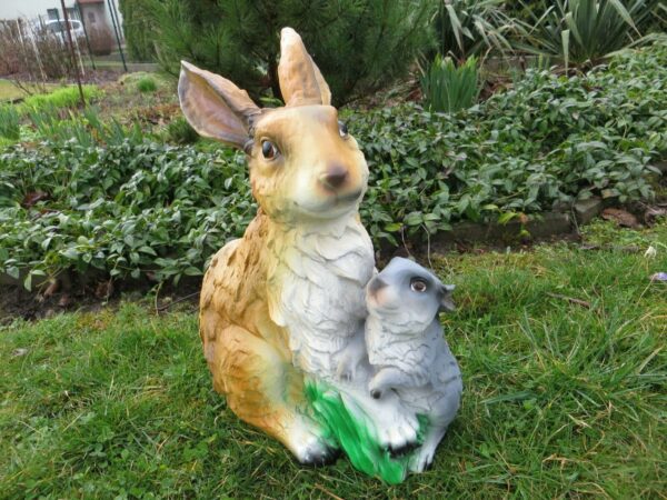 Hase mit Jungem für Ostern, 40 cm hoch 3