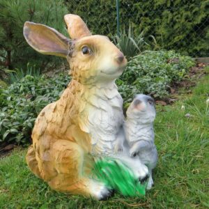 Hase mit Jungem für Ostern, 40 cm hoch 4