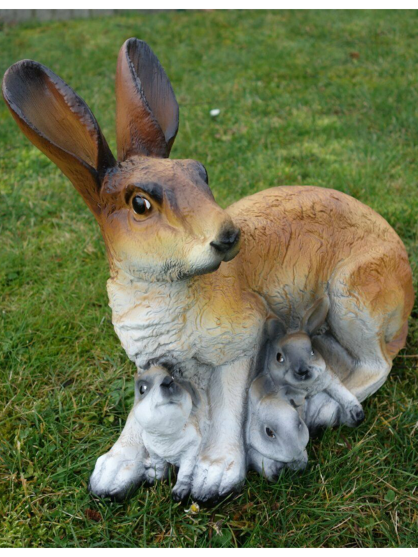 Osterhäsin mit 3 Jungen, 35 cm hoch 2