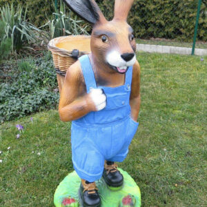 Grosser Osterhase mit leerer Chrätze zum füllen, 110 cm hoch 3