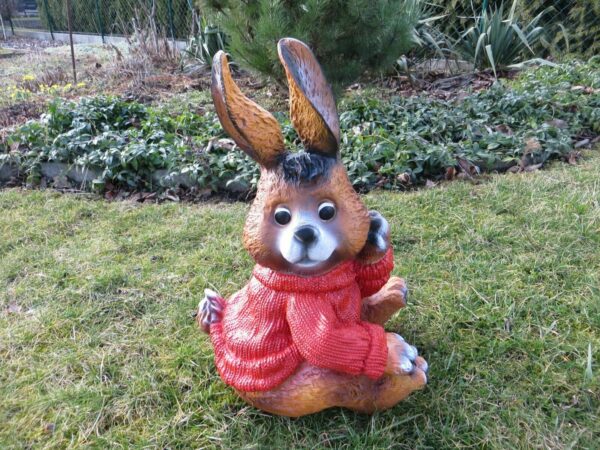 Hasenfigur mit Pulli für Osterdeko, 50 cm hoch 6