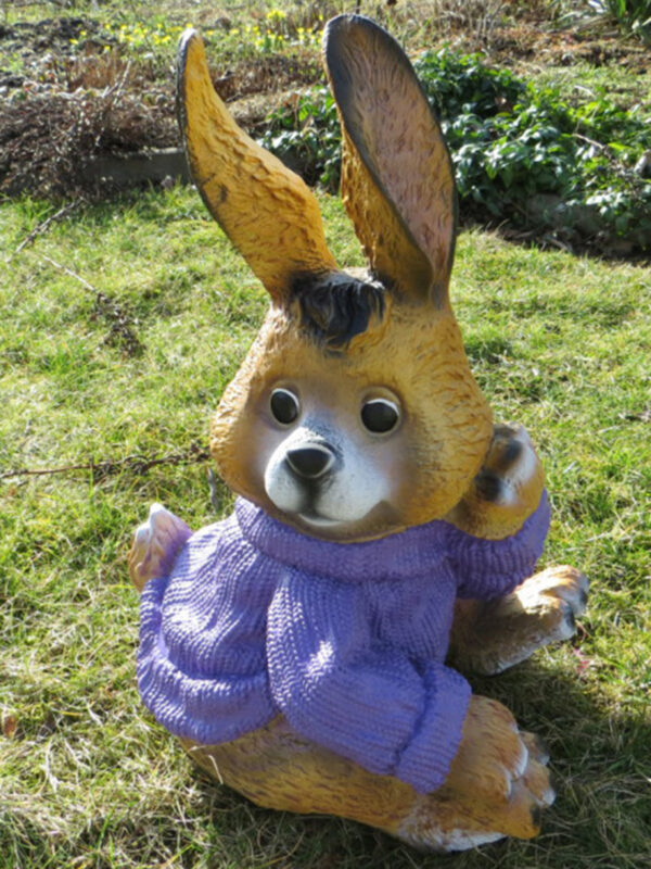 Hasenfigur mit Pulli für Osterdeko, 50 cm hoch 9
