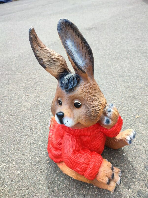 Hasenfigur mit Pulli für Osterdeko, 50 cm hoch 10