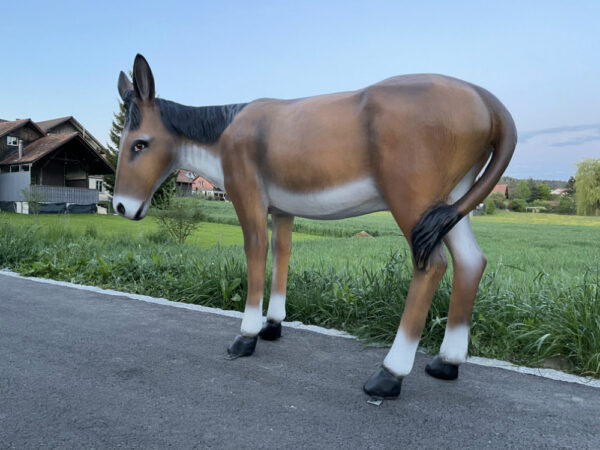 Grosse Esel Dekofigur für den Garten, 100 cm hoch 6