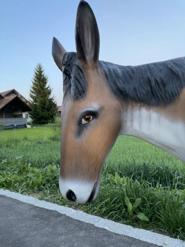 Grosse Esel Dekofigur für den Garten, 100 cm hoch 8