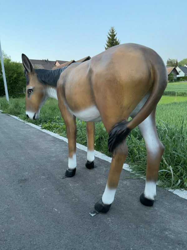 Grosse Esel Dekofigur für den Garten, 100 cm hoch 7