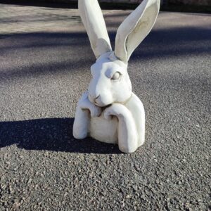 Steinfigur für den Garten - Hasenbüste, 50 cm hoch